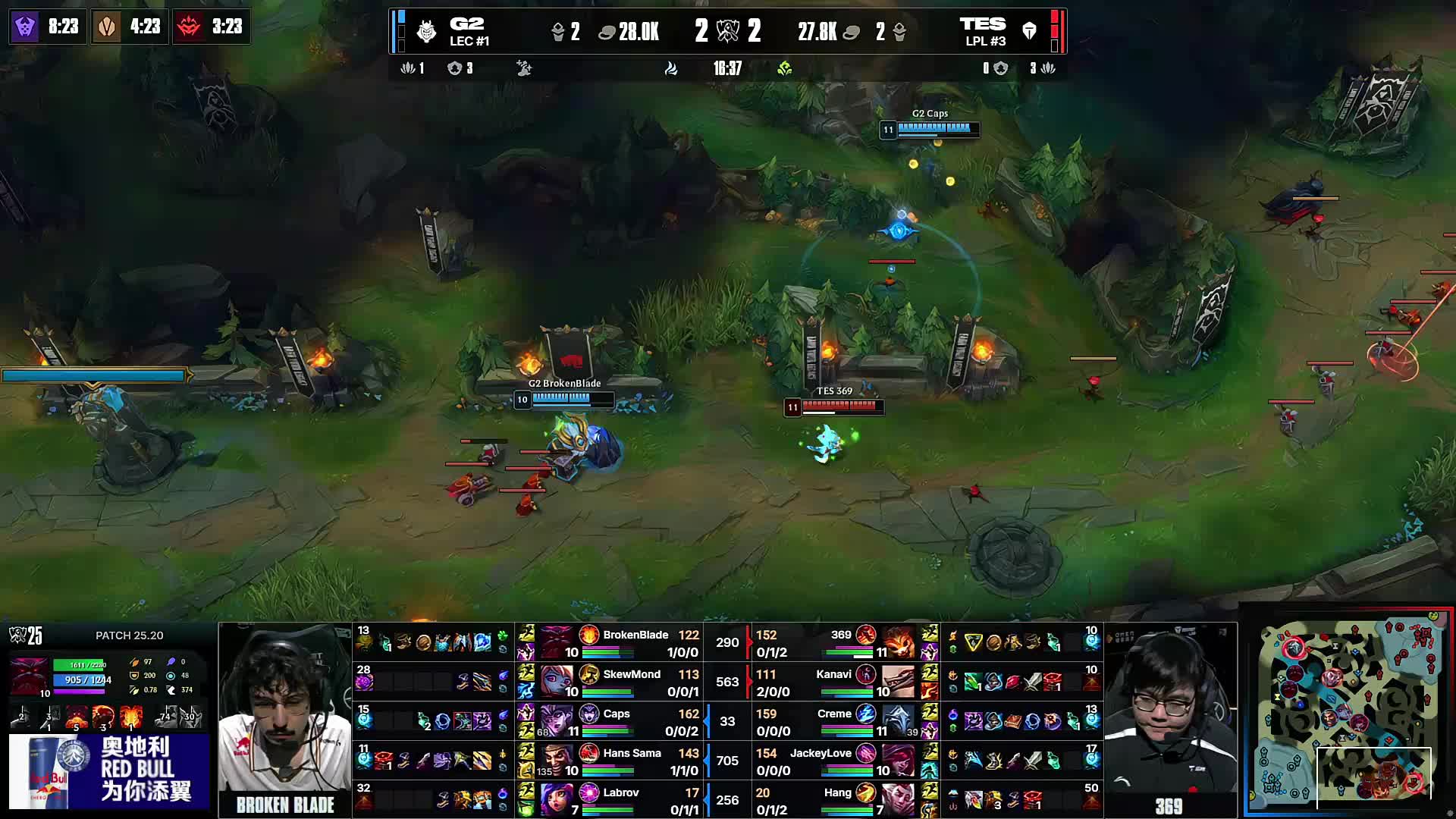 deokdam ：他们的回合拉得比较长，我们就可以尝试中路推进